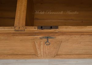 Original antique chest in solid fir, light colored wax finish