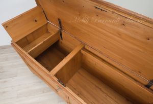 Original antique chest in solid fir, light colored wax finish