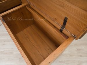 Original antique chest in solid fir, light colored wax finish