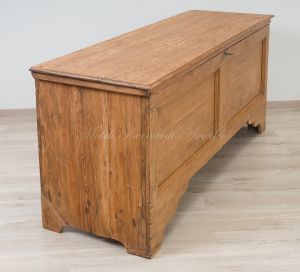 Original antique chest in solid fir, light colored wax finish