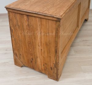 Original antique chest in solid fir, light colored wax finish