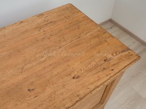 Original antique chest in solid fir, light colored wax finish