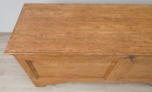 Original antique chest in solid fir, light colored wax finish