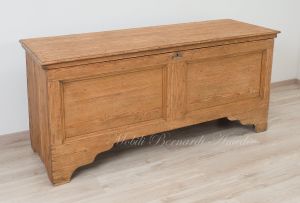 Original antique chest in solid fir, light colored wax finish