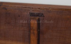 Cassapanca antica restaurata in legno di ciliegio con intarsi originali