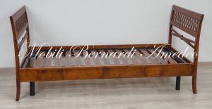 Letto singolo in legno stile classico completo di rete e materasso prezzo scontato