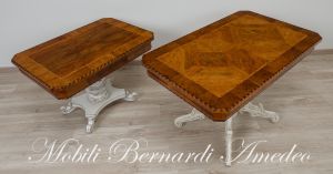 Handcrafted wooden coffee tables with inlaid walnut top