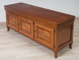 Mobile porta Tv lungo 160 cm da soggiorno stile classico con 3 ante in legno massello di noce