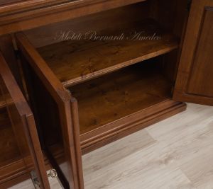 Credenza classica costruita in noce massello con 4 ante in svendita