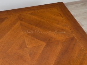 Tavolino quadrato da salotto cm 110x110 stile classico in legno di noce prezzo scontato