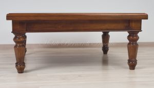 Tavolino quadrato da salotto cm 110x110 stile classico in legno di noce prezzo scontato