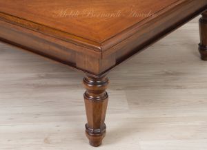 Tavolino quadrato da salotto cm 110x110 stile classico in legno di noce prezzo scontato