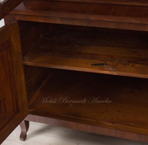 Bookcase built with classic style antique cherry wood with 4 closed doors and 4 glass doors