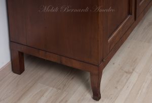 Bookcase built with classic style antique cherry wood with 4 closed doors and 4 glass doors