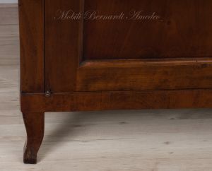 Bookcase built with classic style antique cherry wood with 4 closed doors and 4 glass doors