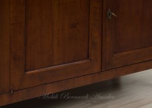 Bookcase built with classic style antique cherry wood with 4 closed doors and 4 glass doors