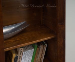 Bookcase built with classic style antique cherry wood with 4 closed doors and 4 glass doors