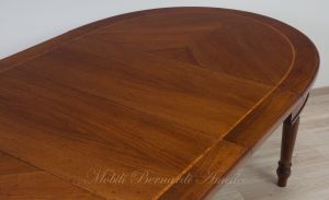 Tavolo ovale stile classico con prolunghe in legno di noce prezzo scontato
