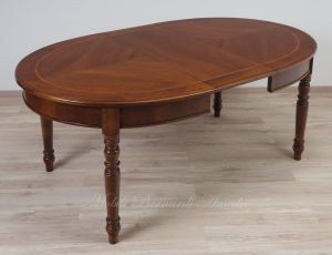 Tavolo ovale stile classico con prolunghe in legno di noce prezzo scontato