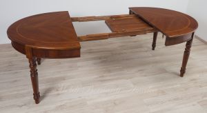 Tavolo ovale stile classico con prolunghe in legno di noce prezzo scontato