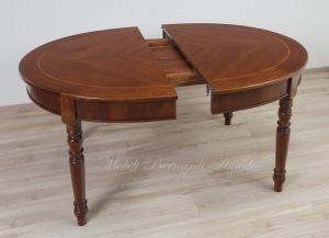 Tavolo ovale stile classico con prolunghe in legno di noce prezzo scontato
