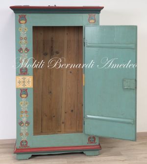 Original antique ship's cabinet restored and hand lacquered with decorations