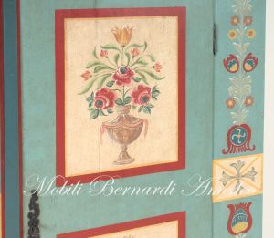 Original antique ship's cabinet restored and hand lacquered with decorations