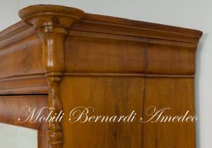 Antique restored walnut cabinet with 2 drawers and door with mirror