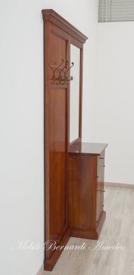Mobile appendiabiti da entrata o corridoio con specchiera stile arte povera in legno massiccio