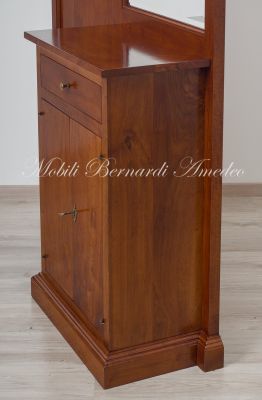 Mobile appendiabiti da entrata o corridoio con specchiera stile arte povera in legno massiccio