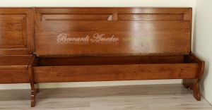 Panca in legno massiccio di rovere realizzata su misura per tavoli tipo fratino
