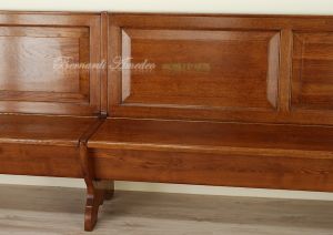 Panca in legno massiccio di rovere realizzata su misura per tavoli tipo fratino