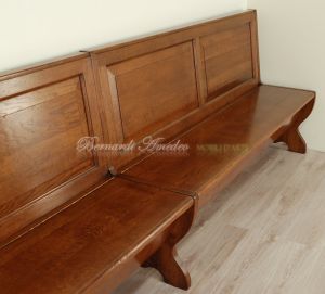 Panca in legno massiccio di rovere realizzata su misura per tavoli tipo fratino