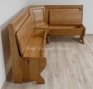 Panca in legno massiccio realizzata su misura per tavoli fratino