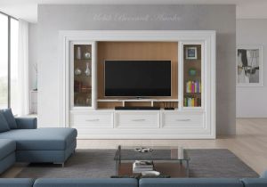 Mobile libreria con cornice adatto come porta Tv da soggiorno con ante e cassetti - elaborazione grafica