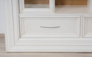 Parete attrezzata porta Tv da soggiorno stile classico contemporaneo finitura bianco e rovere