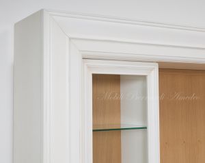 Parete attrezzata porta Tv da soggiorno stile classico contemporaneo finitura bianco e rovere