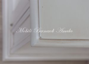Low living room sideboard - wooden TV cabinet with white finish
