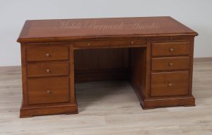 Large classic style study or office desk in solid wood with drawers