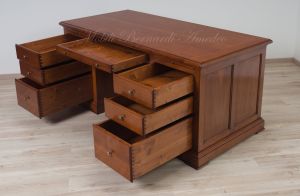 Large classic style study or office desk in solid wood with drawers