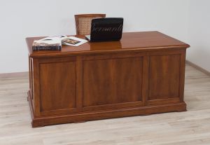Large classic style study or office desk in solid wood with drawers