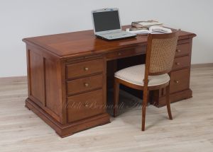 Large classic style study or office desk in solid wood with drawers