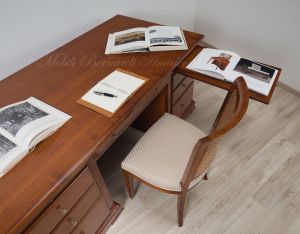 Large classic style study or office desk in solid wood with drawers