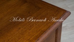 Classic fully closed desk with door and drawers, Italian artisan production in solid wood