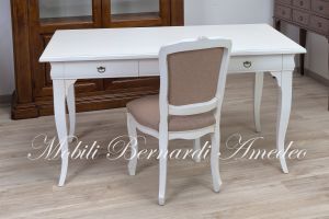 Classic style wooden bedroom or living room desk with antique white finish
