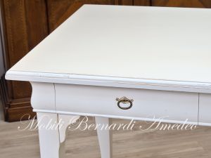 Classic style wooden bedroom or living room desk with antique white finish