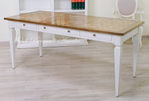 Desk table with two-tone finish
