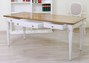 Desk table with two-tone finish