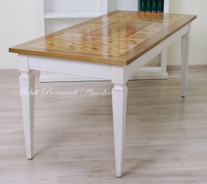 Desk table with two-tone finish