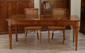 Classic style desk table with 3 drawers